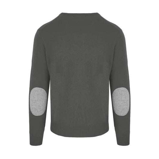 Elegant Anthracite Wool-Cashmere Sweater