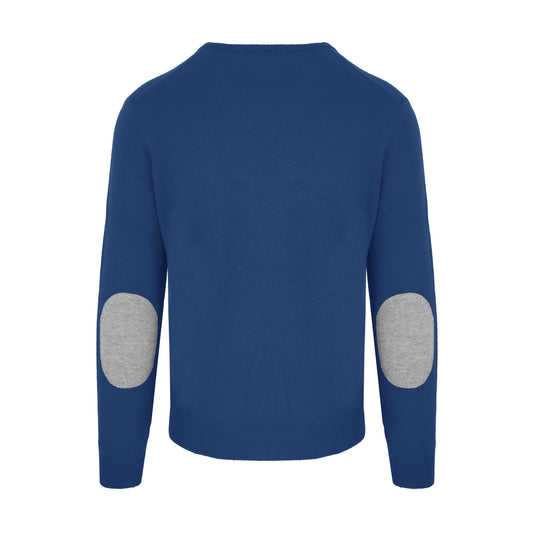Elegant Blue Wool-Cashmere Sweater