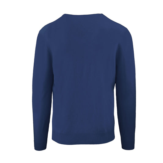 Elegant Ink Blue V-Neck Cashmere Sweater