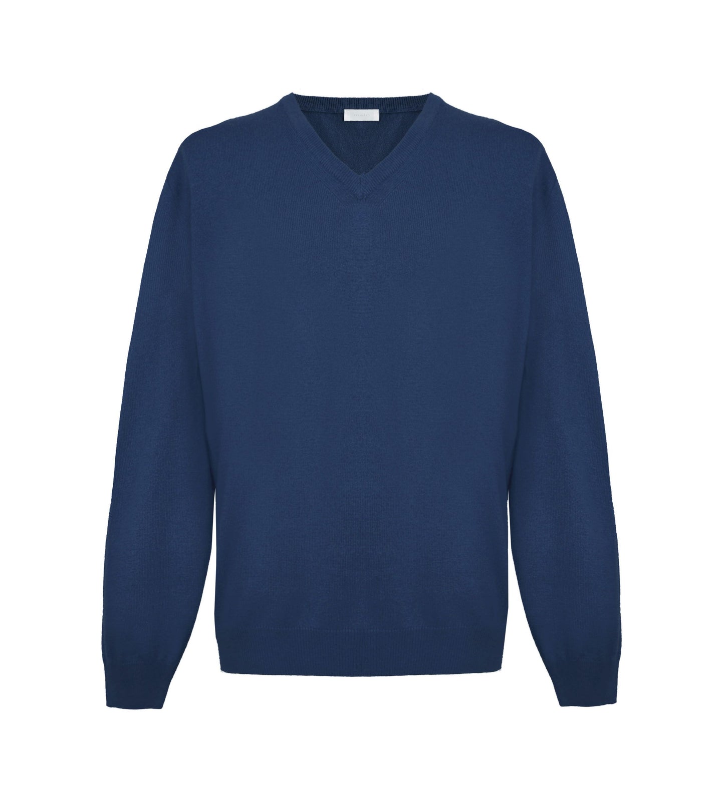Elegant Ink Blue V-Neck Cashmere Sweater