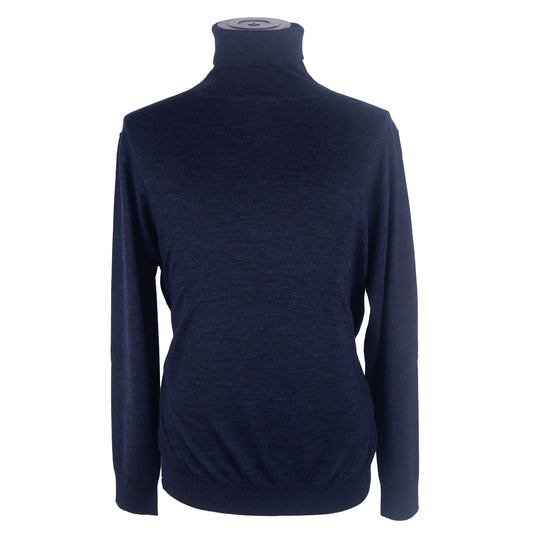 Italian Cashmere Blend Turtleneck Sweater - Blue