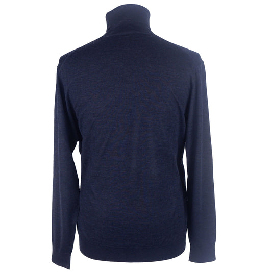 Italian Cashmere Blend Turtleneck Sweater - Blue