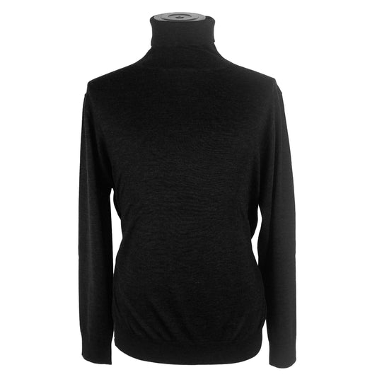 Italian Cashmere Blend Turtleneck Sweater - Black
