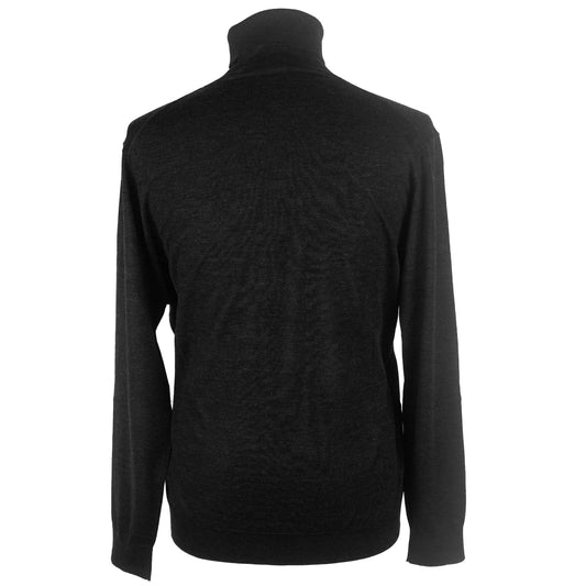 Italian Cashmere Blend Turtleneck Sweater - Black