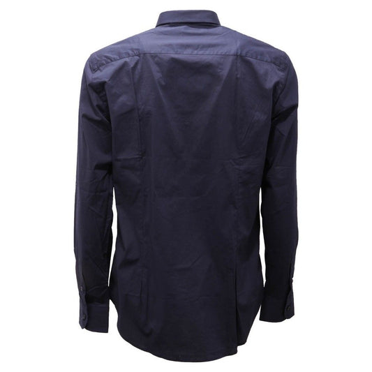 Sleek Dark Blue Cotton Men's Shirt