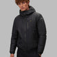 Elegant Black Nylon Jacket with Eco-Fur Hood