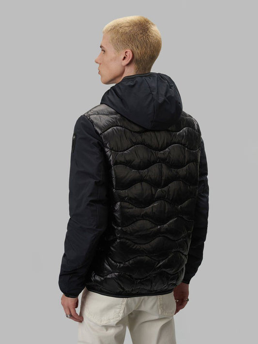 Monochromatic Wave Quilted Down Jacket