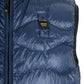 Sleek Blue Nylon Vest with Logo Accent