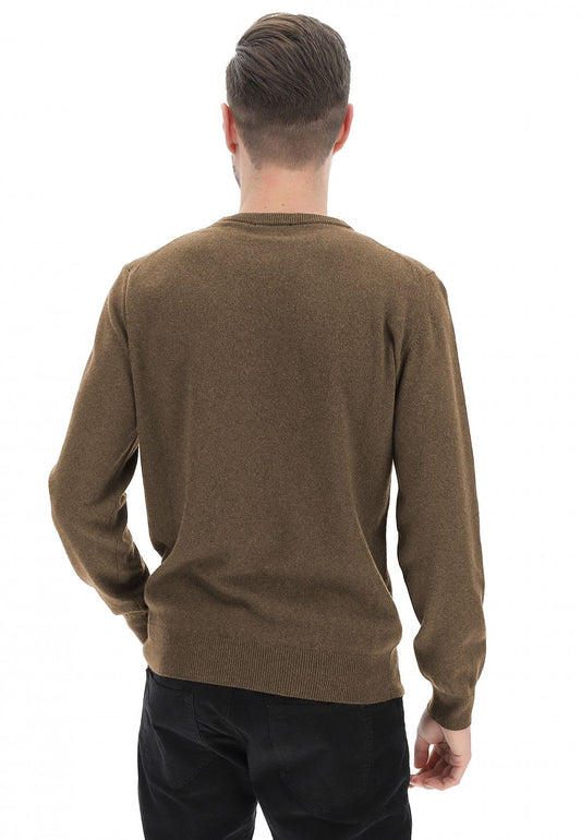 Elegant Wool-Cashmere Blend Crew Neck Sweater