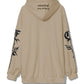 Beige Hooded Cotton Sweatshirt with Sleek Embroidery