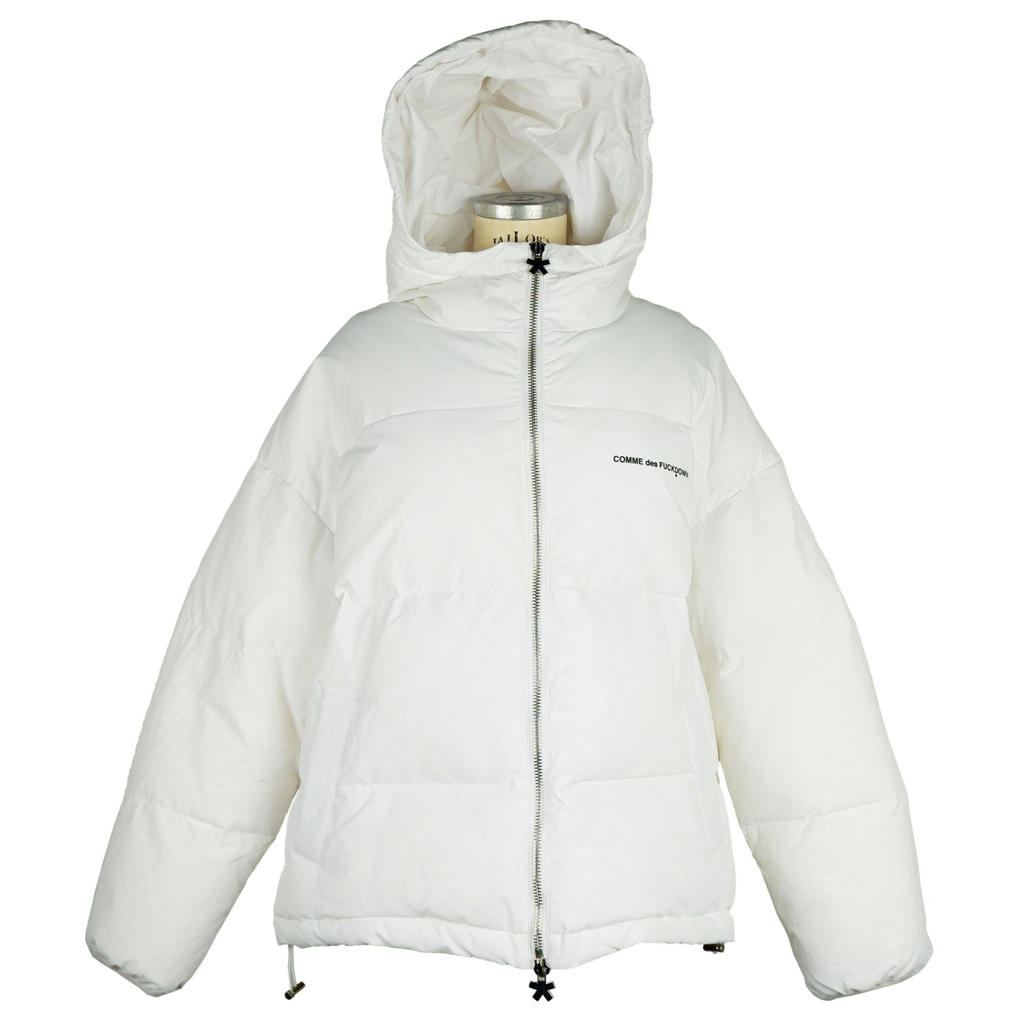 Chic White Down Jacket with Iconic Print