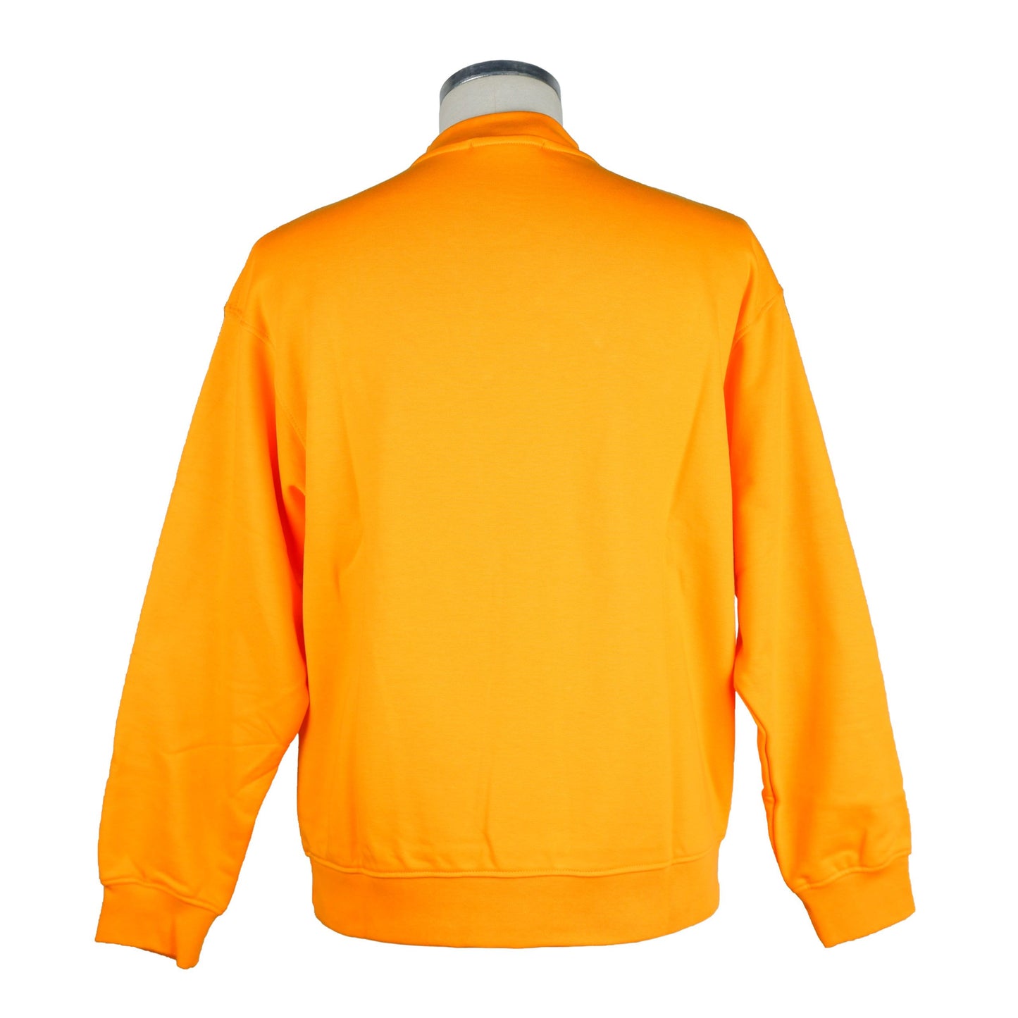 Orange Cotton Crewneck Logo Sweatshirt