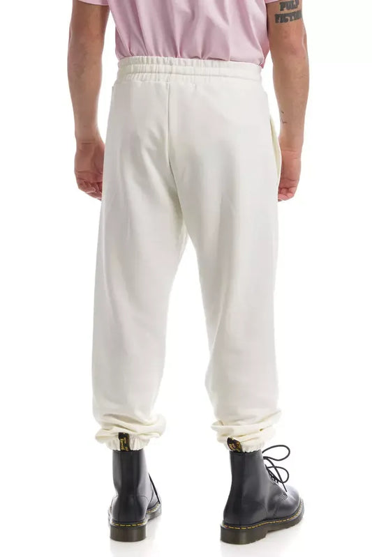 Elegant White Stretch Cotton Trousers