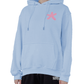 Chic Light Blue Cotton Hoodie with Logo Print