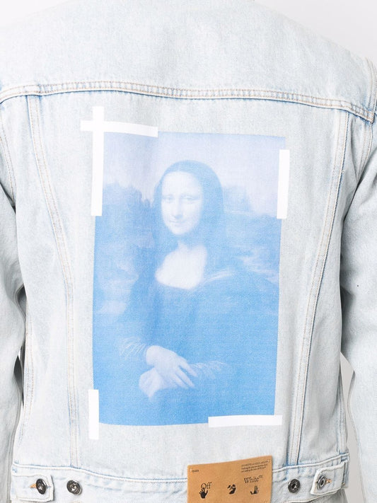 Iconic Printed Light Blue Denim Jacket