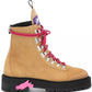 Elegant Suede Trekking Ankle Boots with Pink Accents
