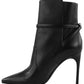 Chic Black Calfskin Ankle Boots with Sleek Pointed Toe
