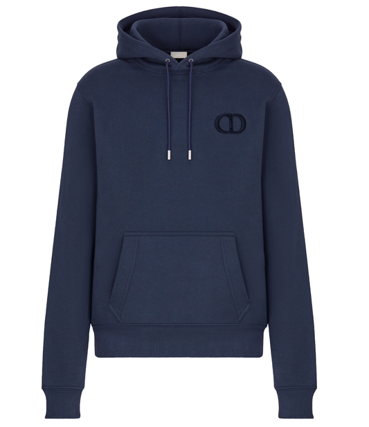 Elegant Cotton Hoodie with Embroidered Icon