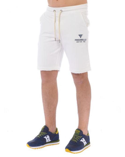 Chic Cotton Tracksuit Shorts with Embossed Logo