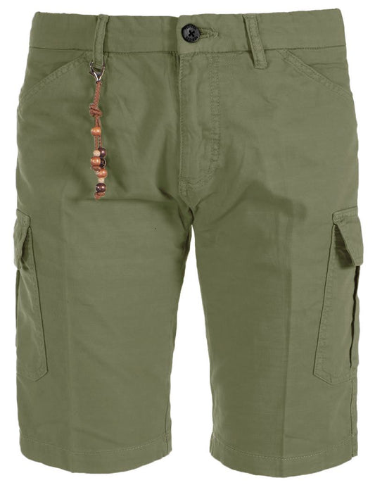 Chic Army Cotton & Linen Blend Bermuda Shorts