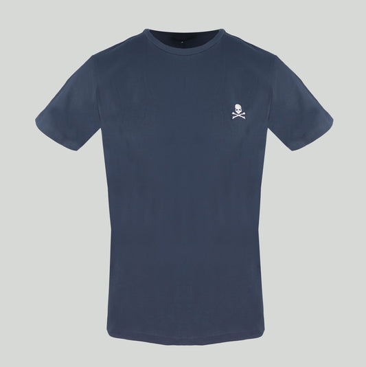 Navy Blue Embroidered Logo Tee