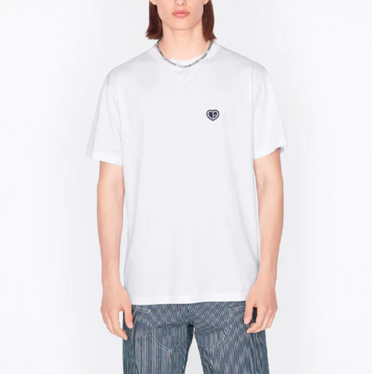 Embroidered Heart Logo Cotton T-Shirt
