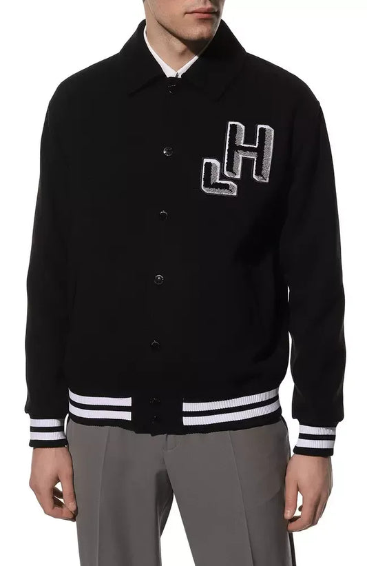 Elevated Bomber Jacket with Logo Patch