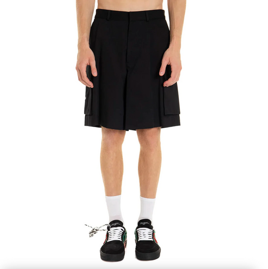 Sleek Black Cargo Shorts with Iconic Design