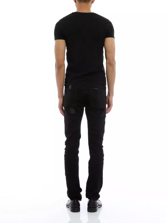 Sleek Black Skinny Jeans with Signature Detailing
