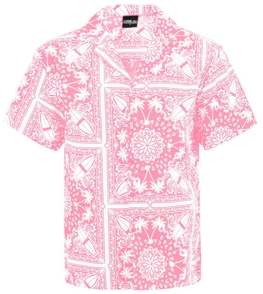 Abstract Pink Hawaiian Short Sleeve Shirt