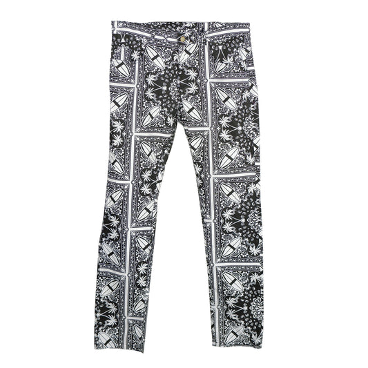 Abstract Print Lightweight Cotton Trousers