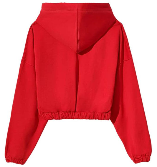 Chic Red Hooded Sweatshirt With Embroidered Logo