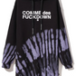 Chic Black Hooded Sweatshirt Dress with Abstract Motifs
