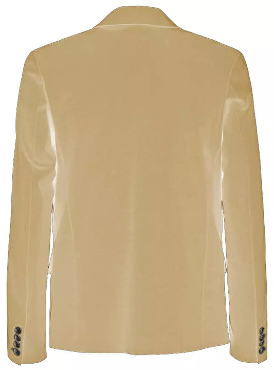 Elegant Beige Cotton Blend Jacket
