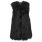 Chic Faux Fur Zip Vest In Elegant Black
