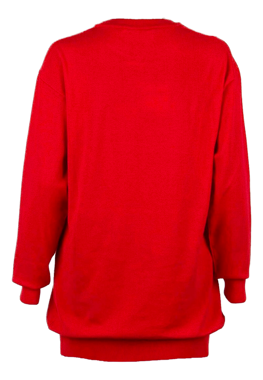 Radiant Red Graphic Cotton Pullover