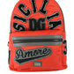 Chic Red Backpack with Leather Accents