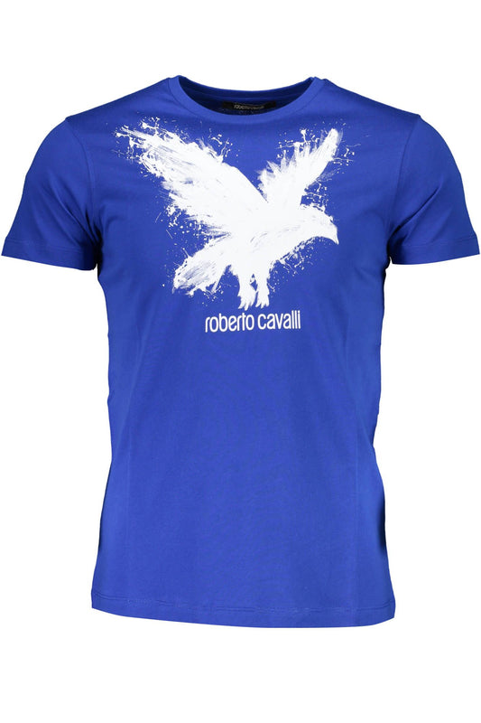 Sleek Blue Cotton Crew Neck T-Shirt