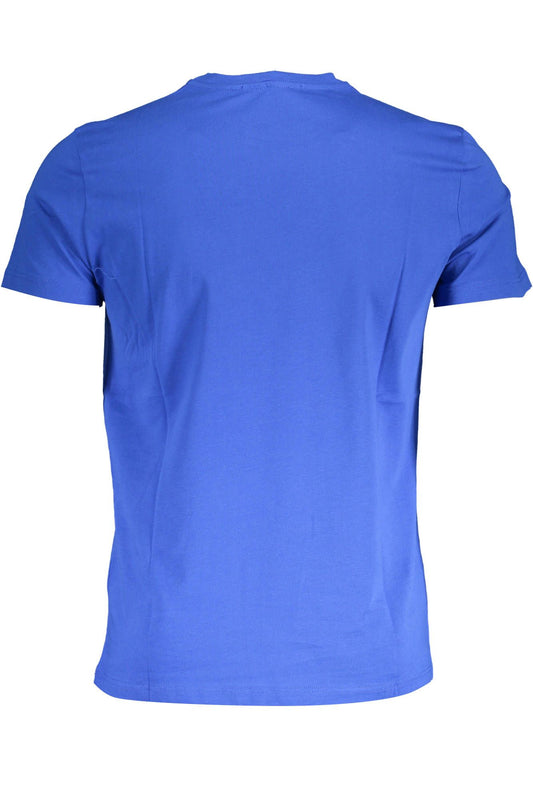 Sleek Blue Printed Logo Tee
