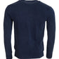 Elegant Blue Cotton Pullover Sweater