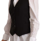 Elegant Black Buttoned Vest Top