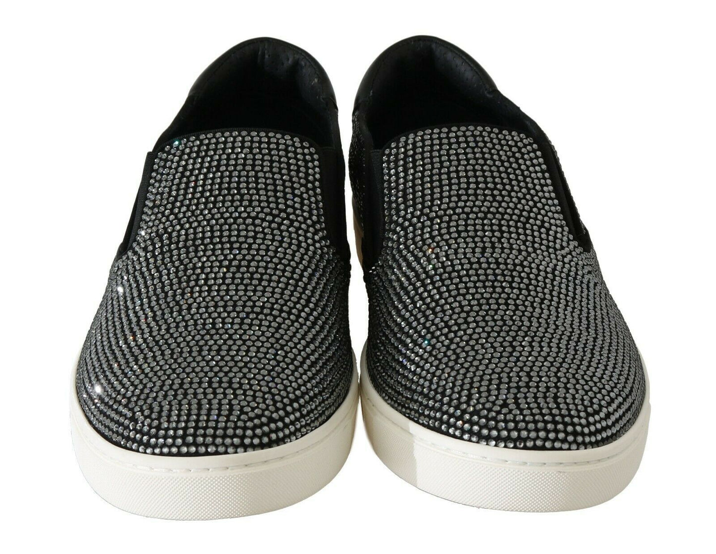 Elegant Black Cotton-Leather Loafers