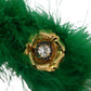 Elegant Emerald Silk Floral Headband