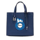 Peanuts grind Small Blue Leather Snoopy Patch Tote Crossbody Bag