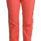Chic Orange Mid Waist Skinny Jeans