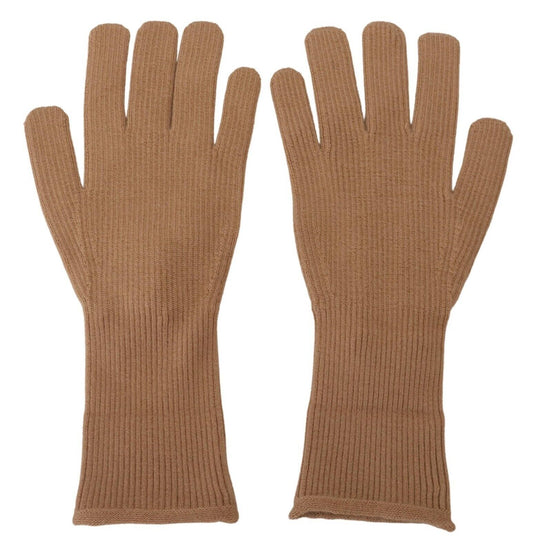 Beige Cashmere Knitted Hands Mitten Mens Gloves