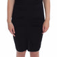 Elegant Black Sheath Jersey Knee-Length Dress