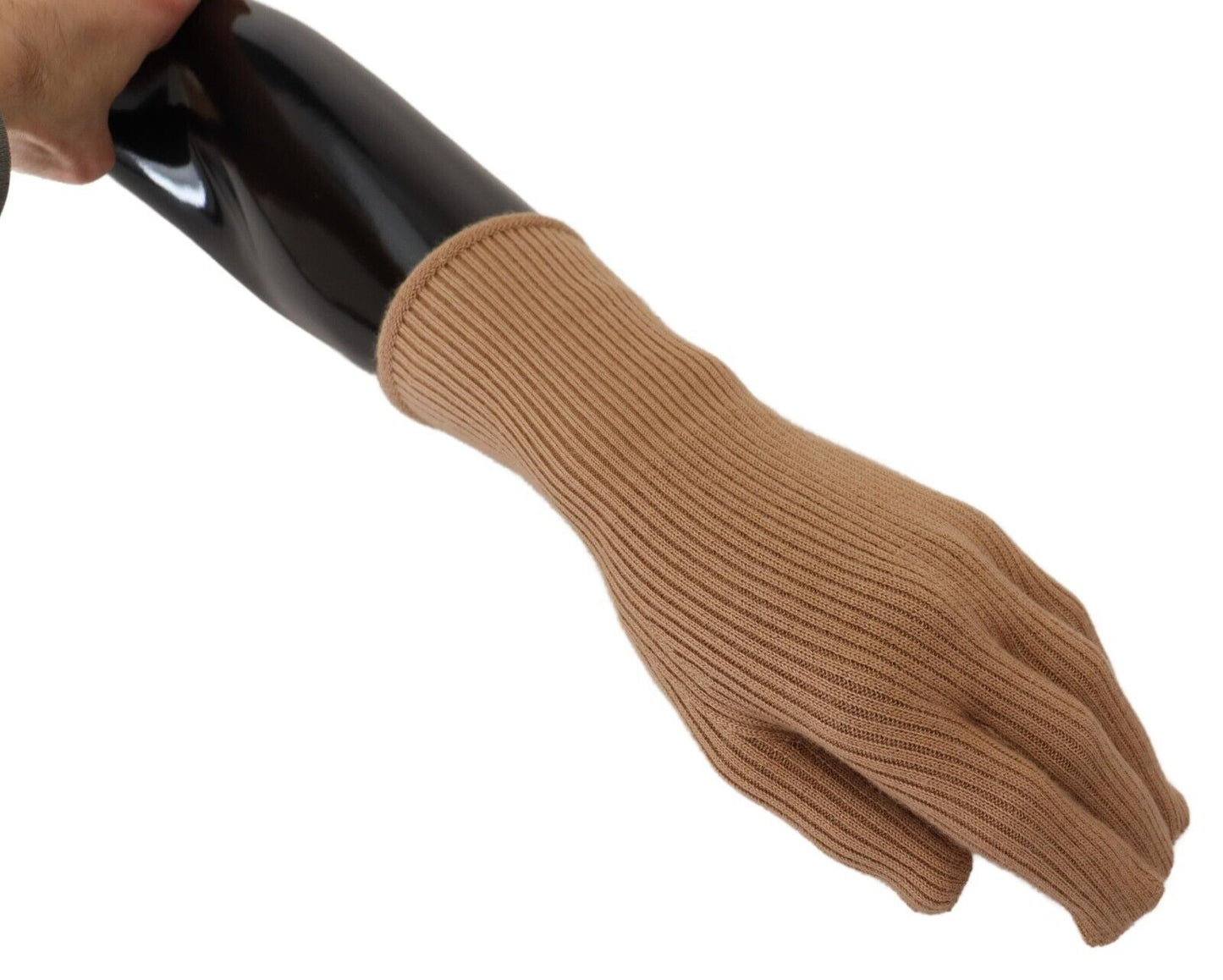 Elegant Beige Cashmere Winter Gloves