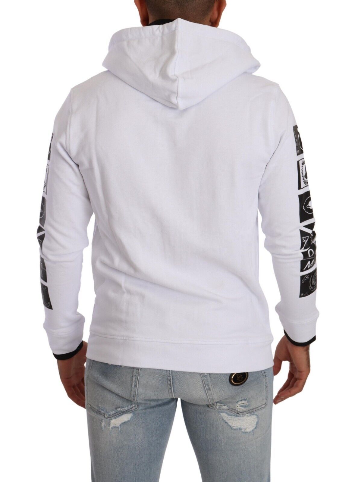 Chic White Hooded Zipper Sweatshirt Jacket