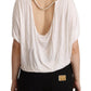 Elegant White Gold Chain T-Shirt Top